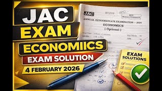 JAC Board Exam 2026 | Economics Question Paper solution  | 4 February 2026 | Class 12th