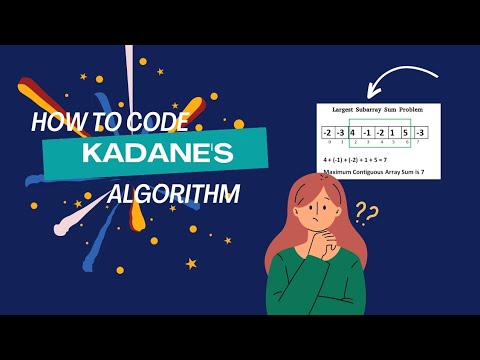 How to Code Kadane's Algorithm in java?? #java #kadane #youtube