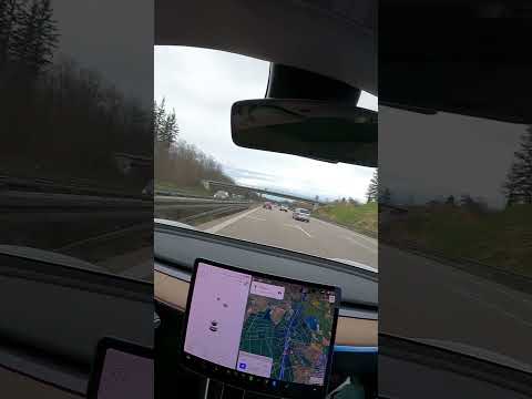 Cheapest Tesla vs 390 horsepower Mercedes C43 on German autobahn!