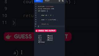 Basic coding question c++| sizeof(char) c++ #problemsolving #cpp #programming #gate2026 #interviewq