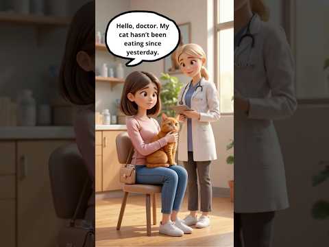 Taking My Sick Cat to the Vet 🐱 | English Conversation Practice | ELS #shorts #english