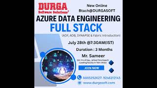 🚀 New Full Stack Azure Data Engineering Batch @ DURGASOFT!