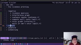 studying compilers every day until i land a compiler role (day 151)