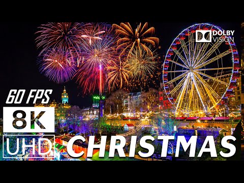 Christmas Ambience 8K (60fps) - Top Christmas Songs of All Time for Relaxation, Sleep, Study