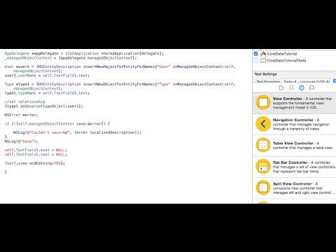 Core Data Tutorial Part 2/5 - Save Entity’s Attributes, Relationships, FetchRequest