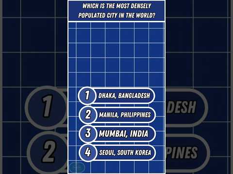 "Most Densely Populated City in the World? 🌍 | Quiz Challenge"#ytshorts #facts #trivia