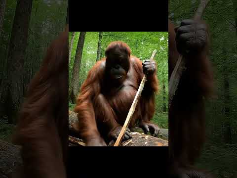 Orangtun's First Vlog #chimpanzee #veo3 #monkey #forest