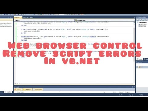 How to use WebBrowser control | Remove script errors in WebBrowser in VB.Net