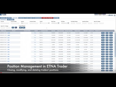 Broker Back Office - Positions (Closing, Modifying & Deleting Trade Positions) & Position Management