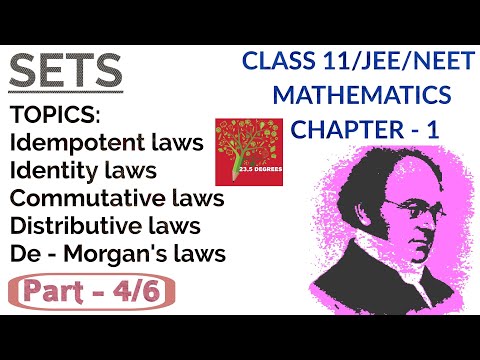 Laws Of Algebra Of Sets (Class 11 maths), Part - 4/6