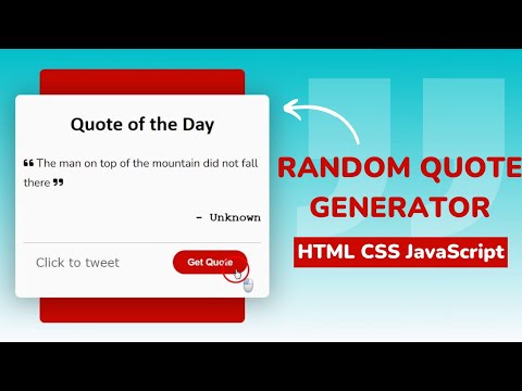 How to Make a Random Quote Generator With HTML CSS & JavaScript