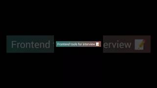 Front End Tools For Web Development | Frontend Interview Questions | #frontendtips #janathecodegirl