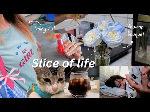 slice of life ✧ chill vlog | what I eat for breakfast, unwrap bouquet + more ✧⋆｡˚