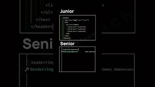 Junior Vs Senior Developer #programming #html #javascript #webdevelopment #html5 #webdesign  #css3