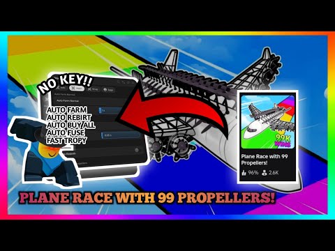[👀OP] Script Plane Race With 99 Propellers! - Auto Wins Ultra Fast, Auto Rebirth, Auto Buy All, Eggs