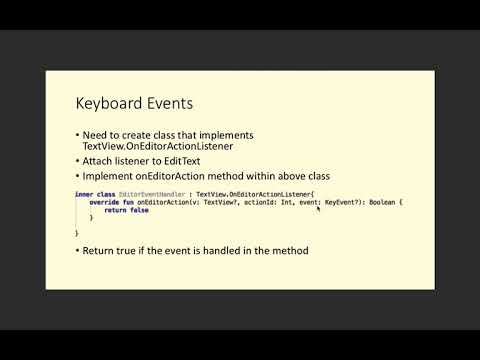CO5225 Android / Kotlin Lecture 6 - Keyboard handling, RecyclerView drag/swipe