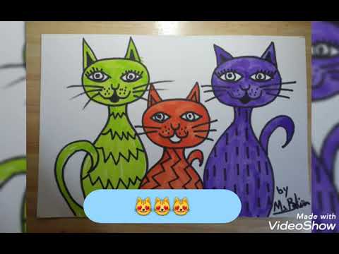 EASY ABSTRACT CATS FOR KIDS