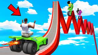 SHINCHAN AND FRANKLIN TRIED THE IMPOSSIBLE ZIGZAG CURVY ROAD PARKOUR CHALLENGE GTA 5