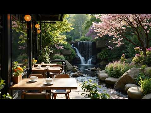 Spring Jazz Vibes Cafe Ambience | Relaxing Smooth Jazz for Forest Coffee Shop Bliss