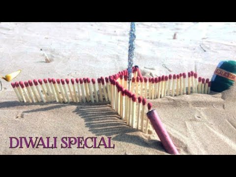 Matchstick chain reaction Domino vs diwali crackrers. diwali experiment . MR. TITANIUM STAR