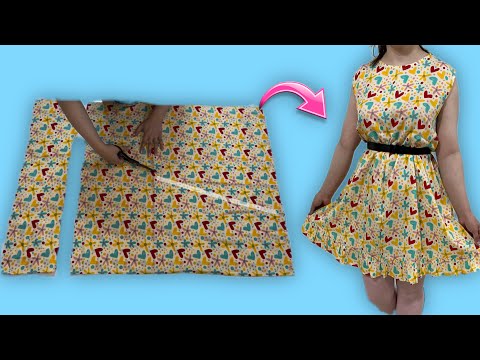 Easy to Sew Summer Dress👗🌞You've Never Seen Before/🤩Cut and Sew Summer Dress with 1 Meter of Fabric💥