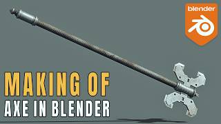 Making Of Axe Concept Art In Blender (2x Speed) #blender3d