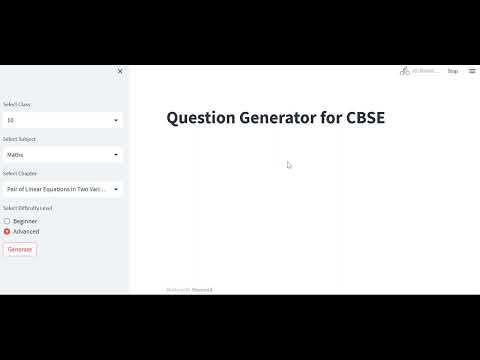 CBSE Question Paper Generator