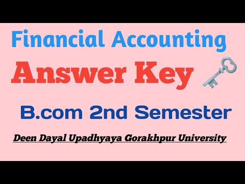 B.com Financial Accounting bcom 2nd semester Answer key 🗝️