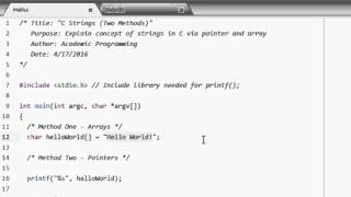 Programming in the C language - [#5] Intro to C Strings