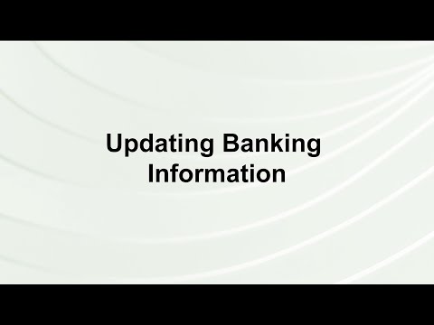 Updating Banking Information