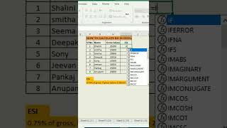 How to calculate ESI in Excel #shortsfeed #shorts #esic #excel