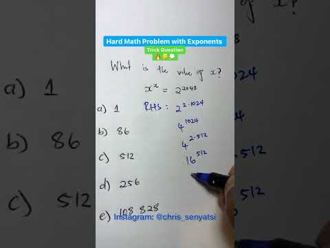 Hard Math Problem with Exponents | trick question #mathstutor #shorts #chrissenyatsi #maths #findx
