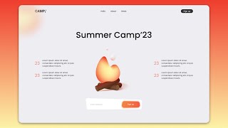 How to make a Camp Website Template Using HTML CSS & JS | Step by Step | Source Code Included