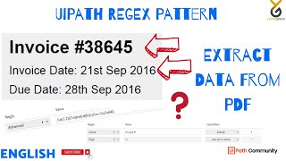Automated PDF Data Extraction: Extracting Invoice Number and Date with UiPath and Regex | English