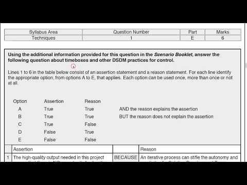 AgilePM v2 Practitioner Practice Paper Q1 Part E