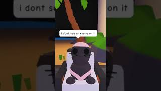 Using an invincible ink excuse in Adopt Me  #adoptme #adoptmeroblox #robloxadoptmeshorts  #roblox