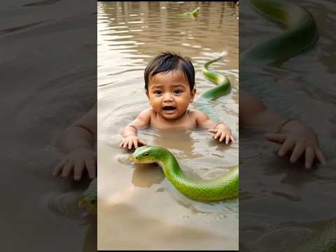 Chick Rescues a Baby from Floodwater #shorts #chick #babyrescue #shortsfeed