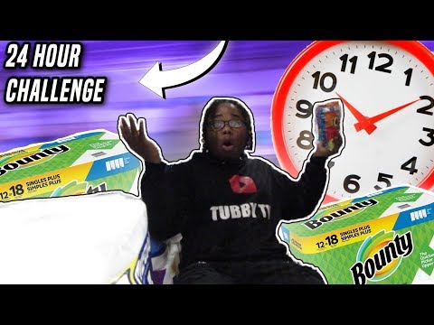 WE DID THE  ULTIMATE 24 HOUR TOILET PAPER FORT CHALLENGE!