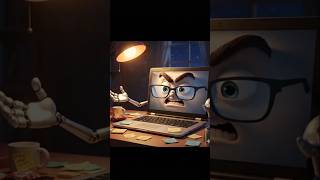 Laptop 💻 and clock ⏰ and mobile📱full of angry 😡 Talking #shorts #aivideo #animation