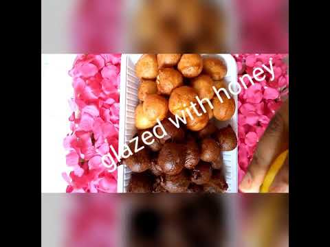 Honey glazed chocolate and plain Puff puff