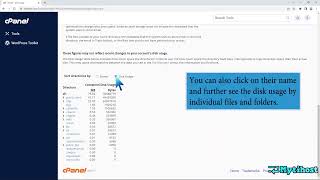How to check usage of directories disk space & bandwidth on cPanel