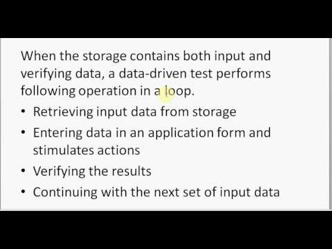 What is Data driven testing