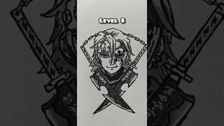 How to draw Tengen Uzui in different level #demonslayer #tengen #anime #drawing #animeart #sketch