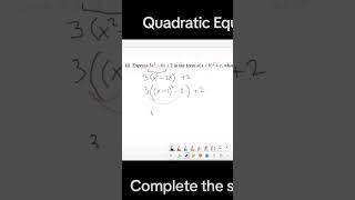 Quadratic equation. Complete the square form. #math #maths #mathematics #mathcontent #square