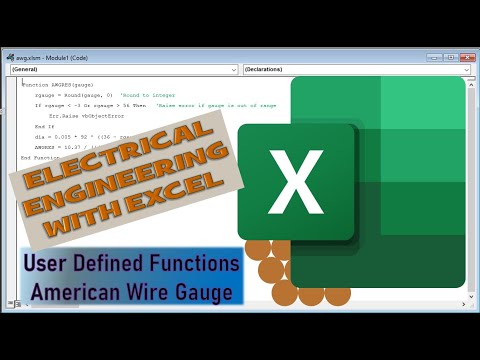 Creating Excel User Defined Functions - American Wire Gauge