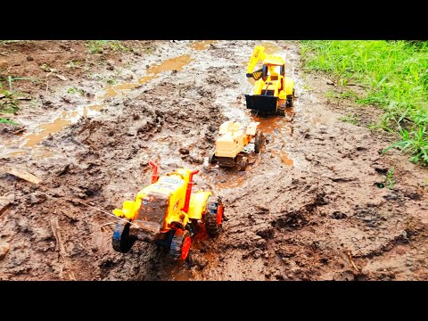 Two tractors pulling the JCB through the mud | #tractorgamehacker
