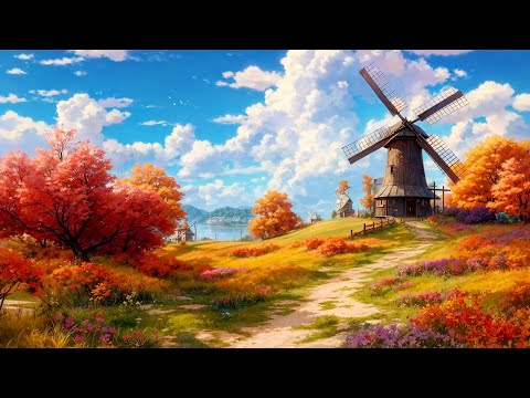 Autumn Windmill Serenity ⛅️ Lofi Deep Focus [ Deep focus Lofi to Relax/ Sleep ]