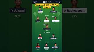 KKR vs RR Final Fantasy Team 😎 #viralteam #finalfantasy #dream11team #kkrvsrrdream11