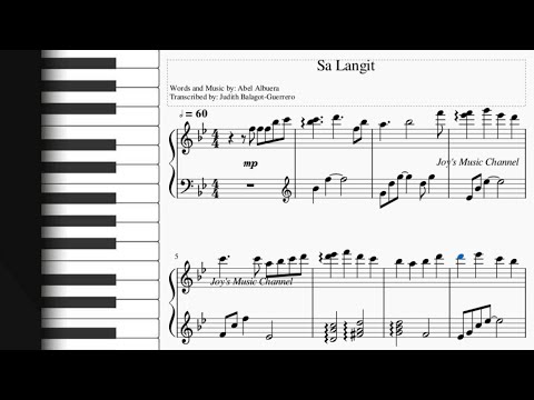 Sa Langit (Abel Albuera) Music Sheet transcribed by Judith Balagot-Guerrero || Piano Accompaniment