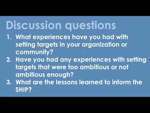 SHIP Maternal and Infant Health Work Team  Target setting discussion